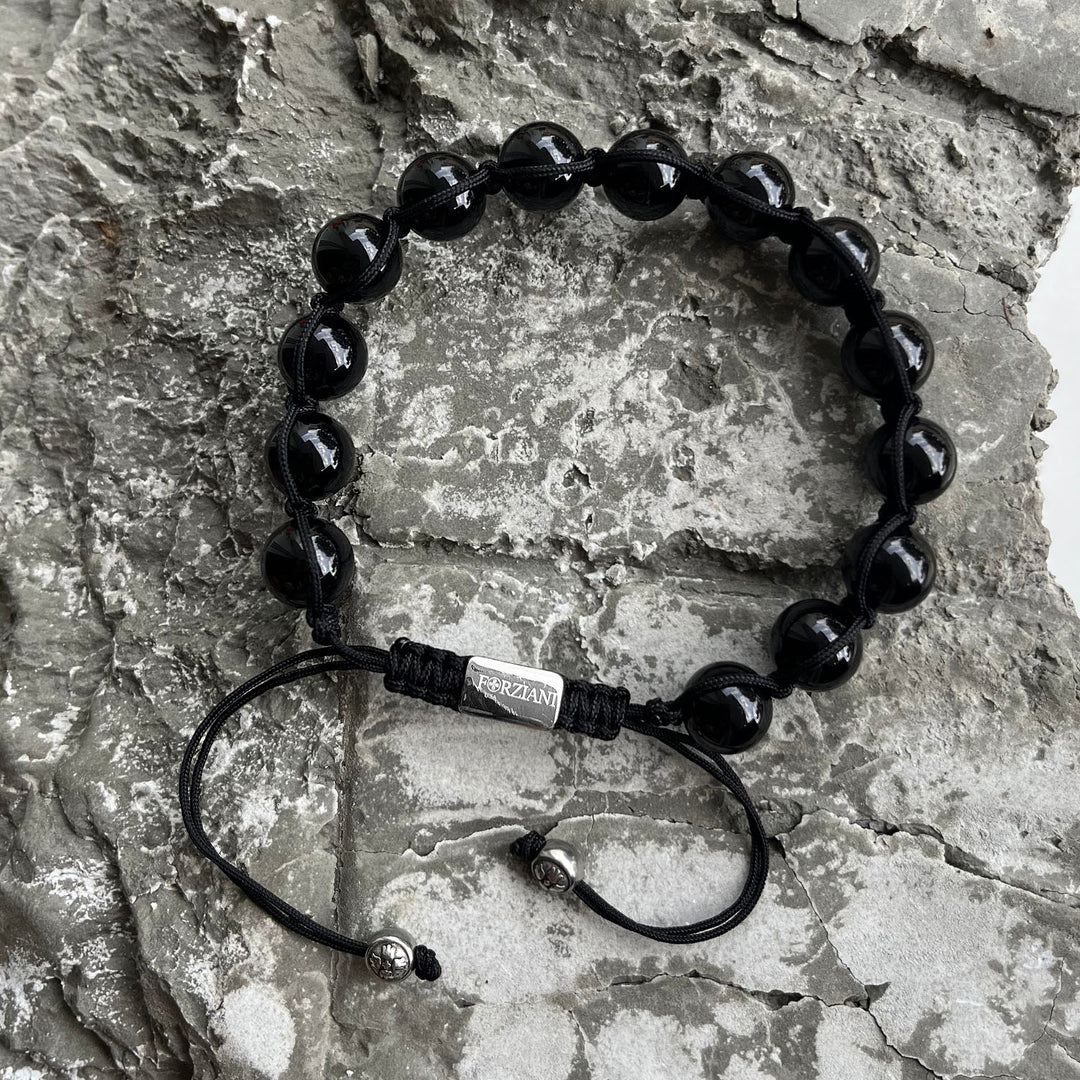 Ace Black Onyx Beads Bracelet, 10mm