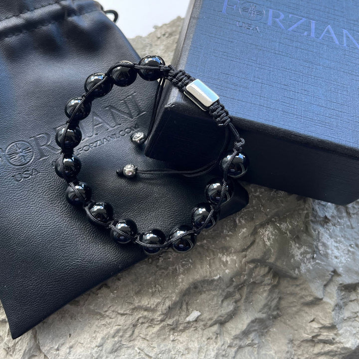 Ace Black Onyx Beads Bracelet, 10mm