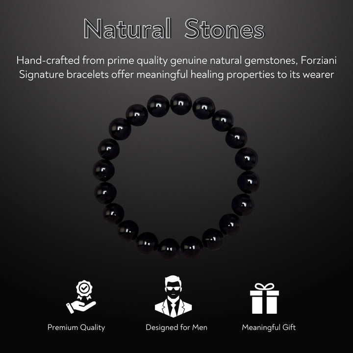 Black Onyx Beaded Bracelet for Men, 10mm