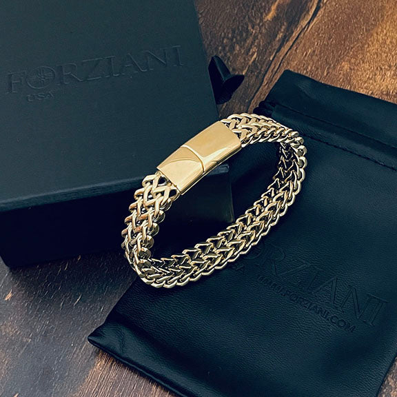 Chevron Woven Link Bracelet Gold - 12mm