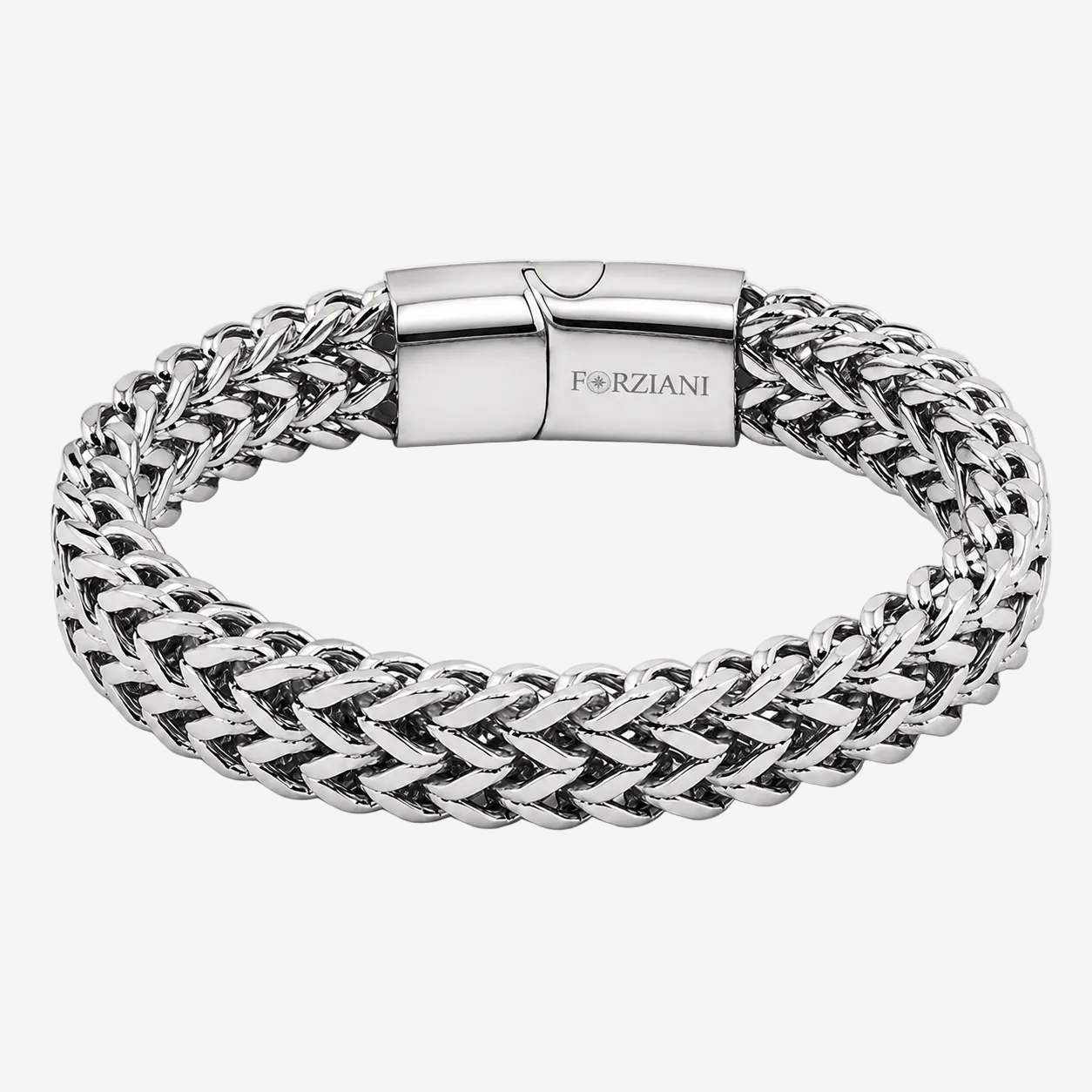 Chevron Woven Link Bracelet Silver - 12mm – Forziani
