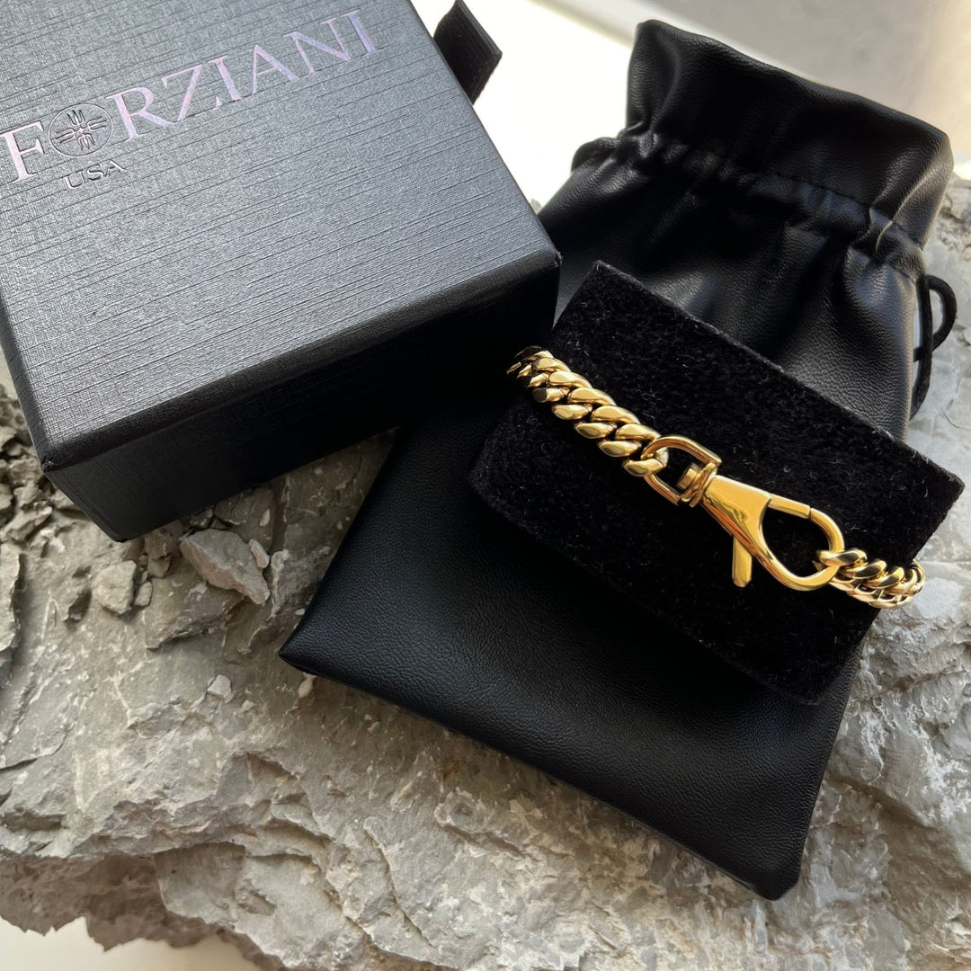 Crescent Link Chain Bracelet Gold - 8mm