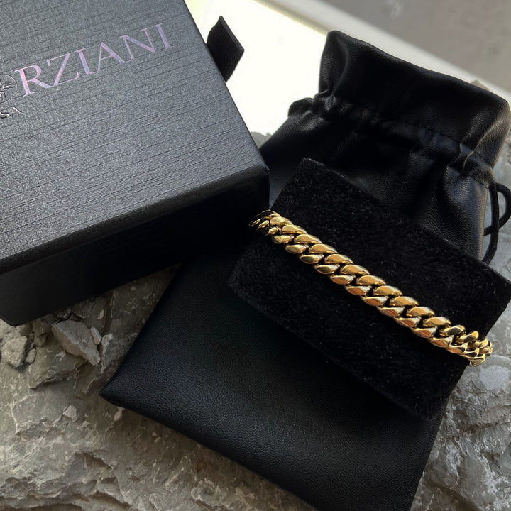 Crescent Link Chain Bracelet Gold - 8mm
