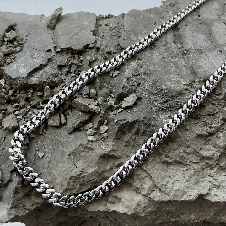 Crescent Link Chain Necklace Silver - 8mm