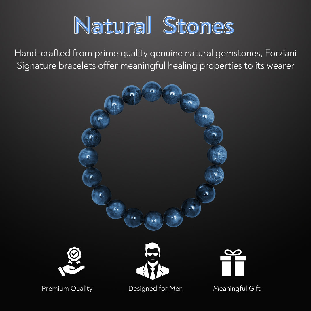 Dumortierite Beaded Bracelet for Men, 10mm