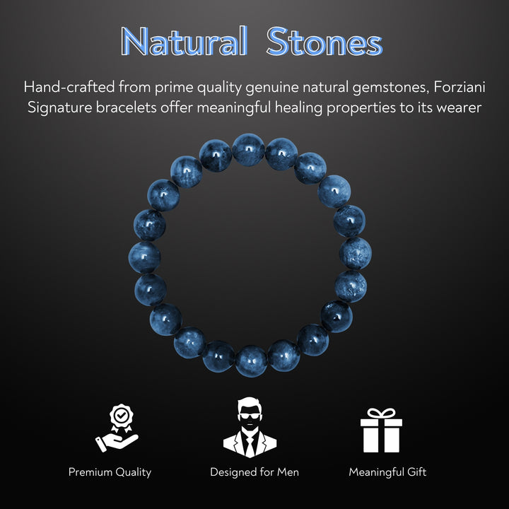 Dumortierite Beaded Bracelet for Men, 10mm