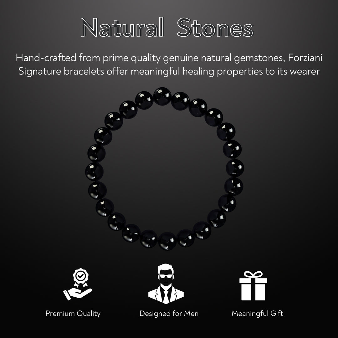 Earth Spirit Beaded Bracelet Black Onyx, 8mm