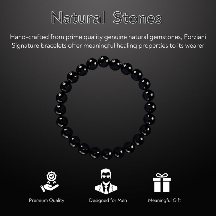 Earth Spirit Beaded Bracelet Black Onyx, 8mm