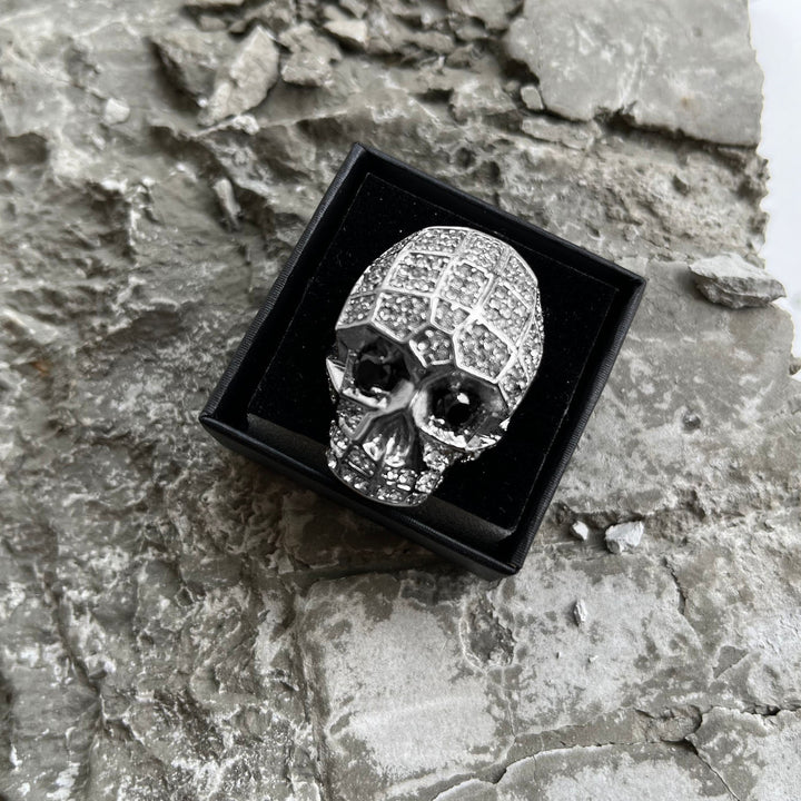 Empire Skull Ring with White Pavé CZ Diamonds