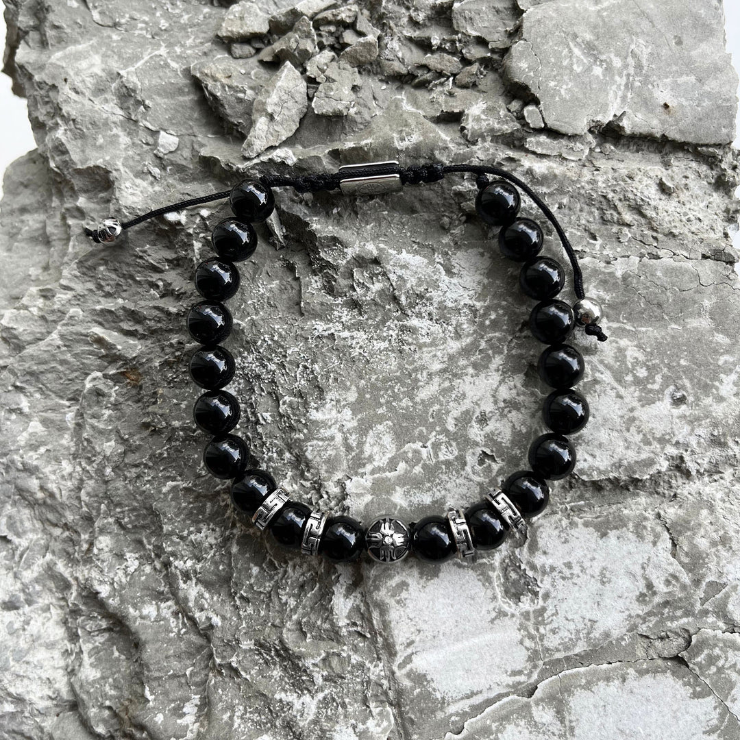 Equinox Men’s Beaded Bracelet Black Onyx, 8mm