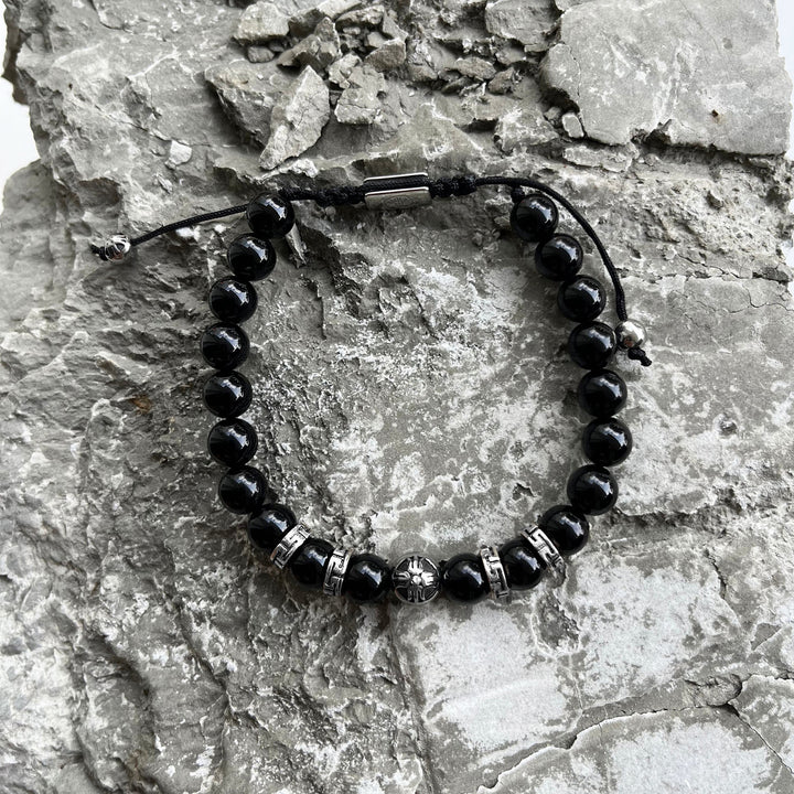 Equinox Men’s Beaded Bracelet Black Onyx, 8mm