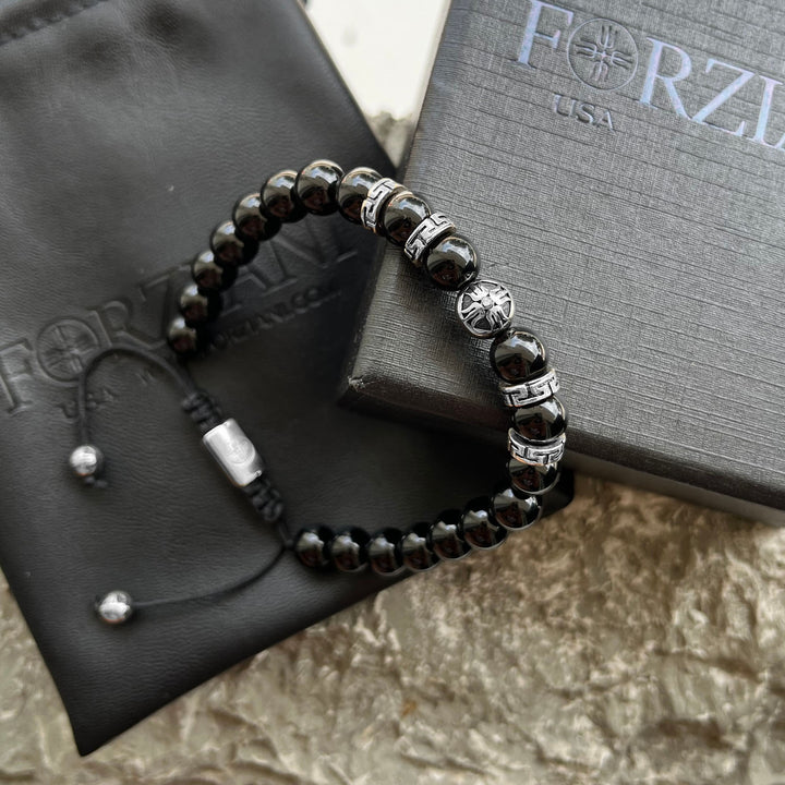 Equinox Men’s Beaded Bracelet Black Onyx, 8mm