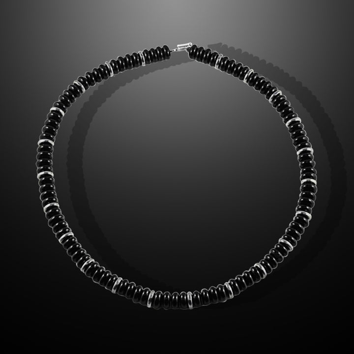 Explorer Black Onyx Disk Beads Necklace
