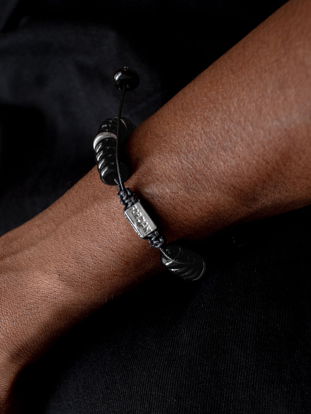 Explorer Black Onyx Disk Beads Bracelet, 10mm