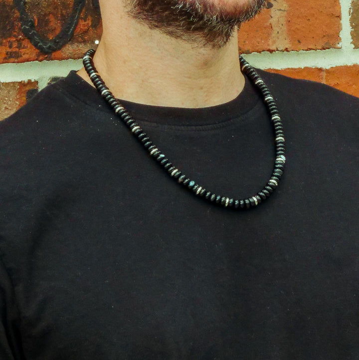 Explorer Black Onyx Disk Beads Necklace
