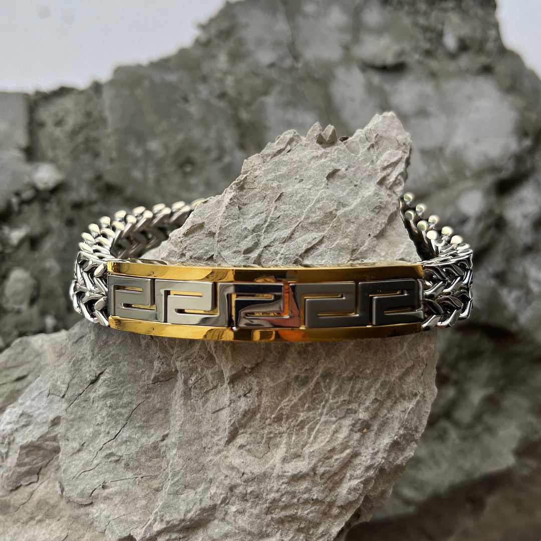 Greek Key Woven Link Bracelet