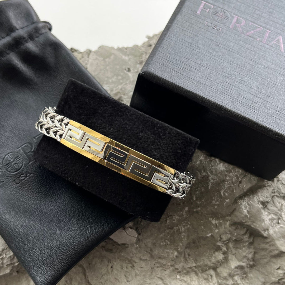 Greek Key Woven Link Bracelet