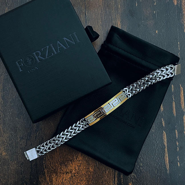Greek Key Woven Link Bracelet