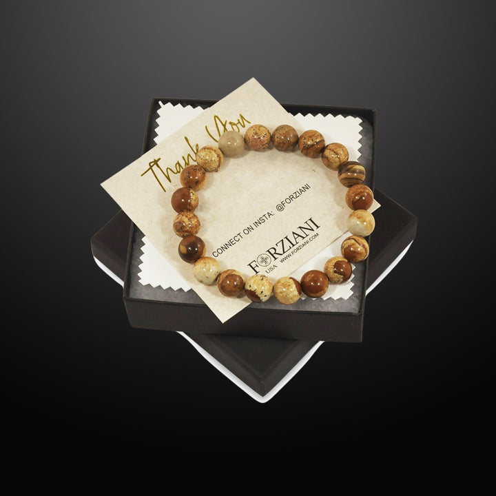 Jasper Beaded Bracelet for Men, 10mm