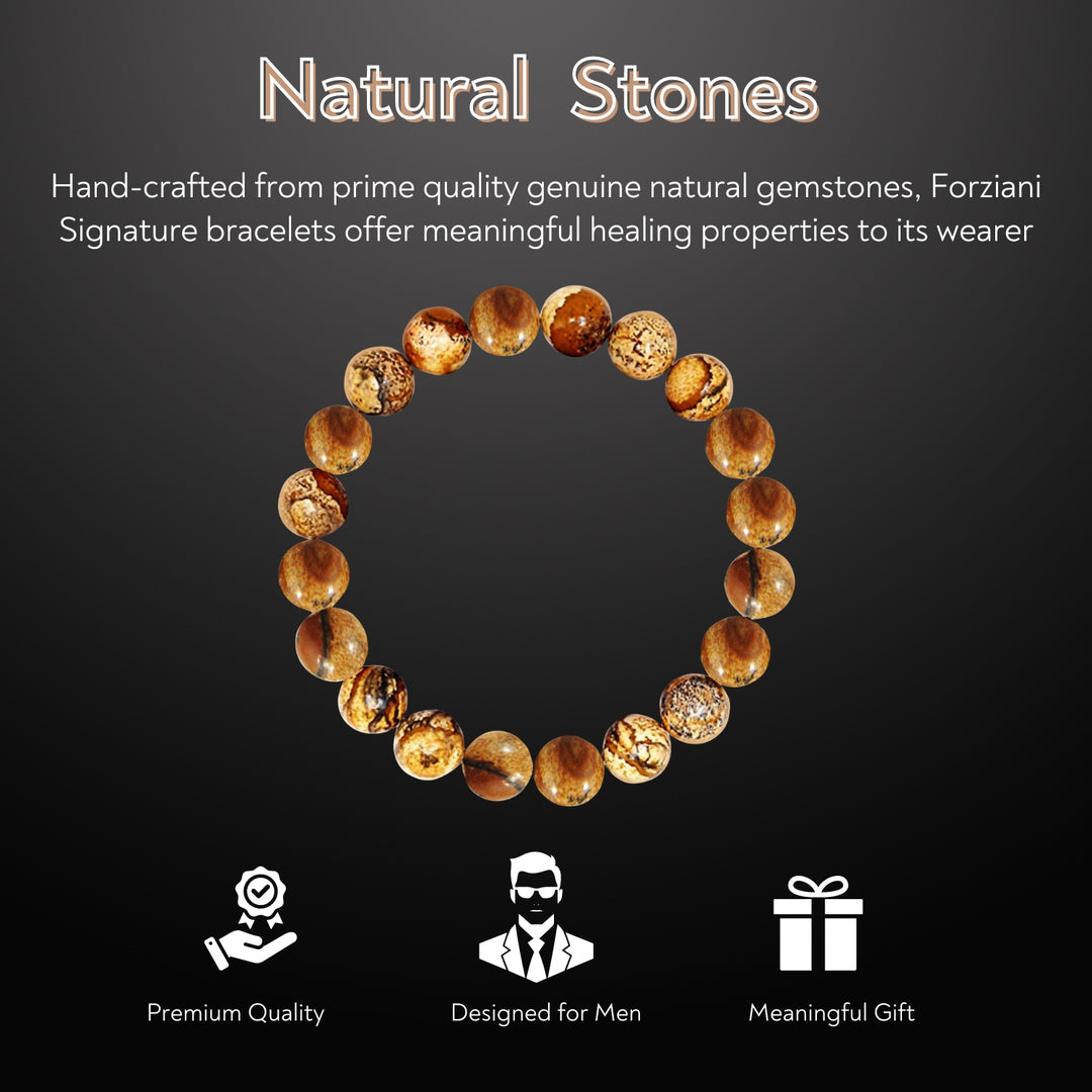 Jasper Beaded Bracelet for Men, 10mm