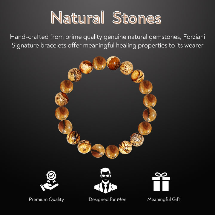 Jasper Beaded Bracelet for Men, 10mm