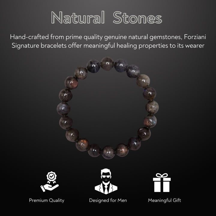 Labradorite Beaded Bracelet for Men, 10mm