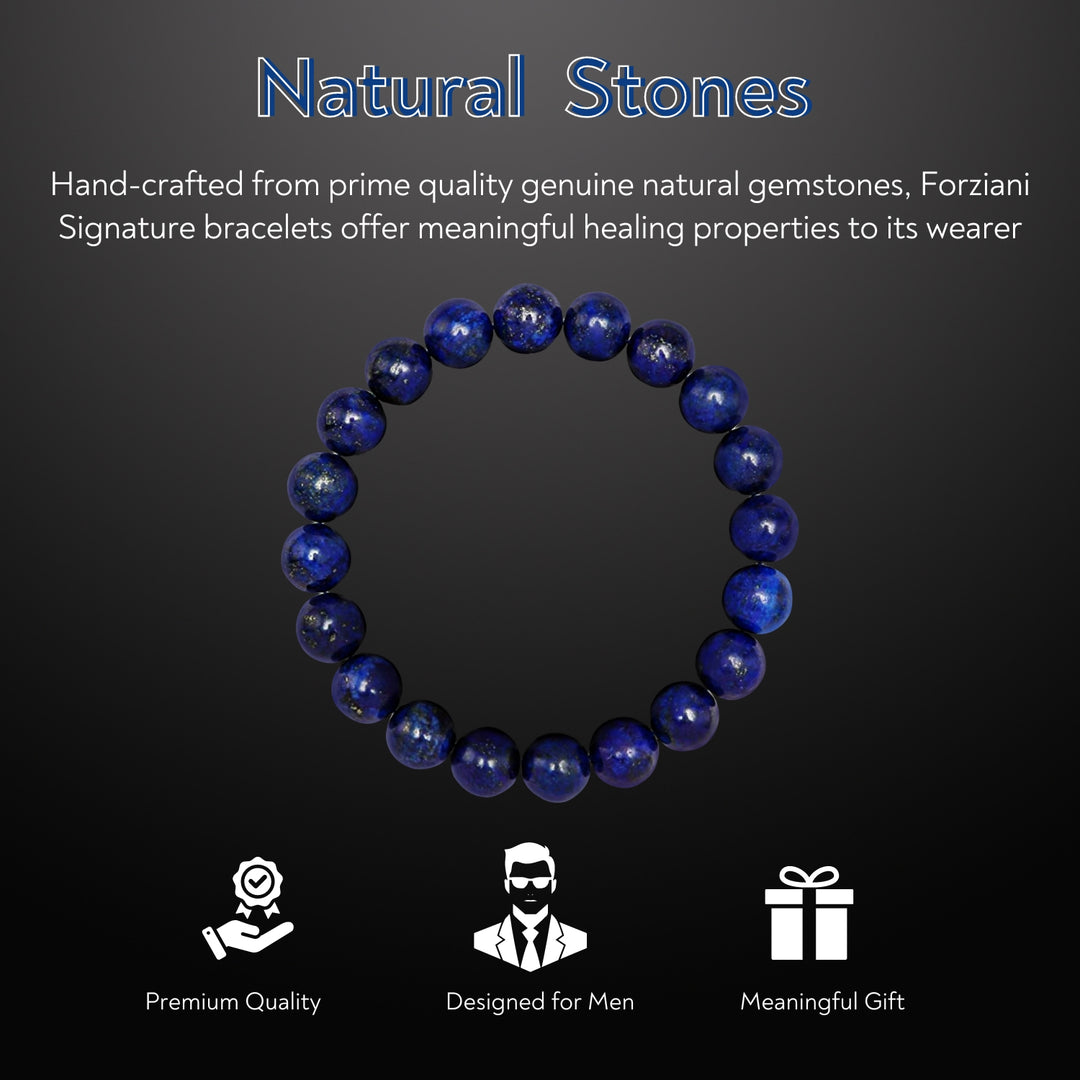 Lapis Beaded Bracelet for Men, 10mm