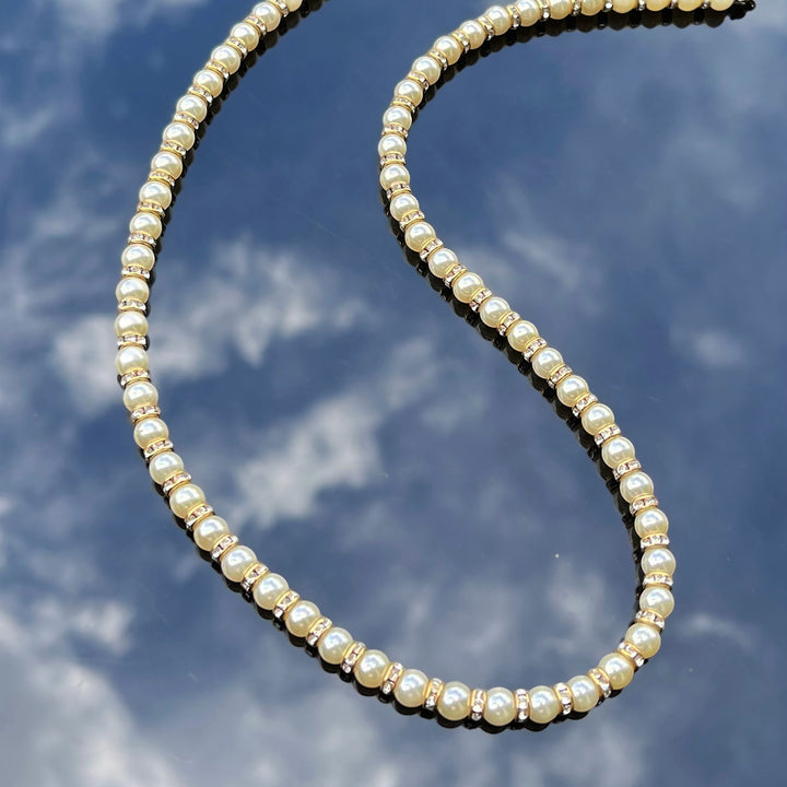 Men’s Ivory Pearls Necklace, Gold