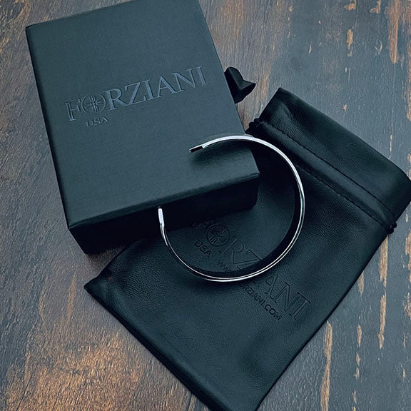 Minimal Men's Flat Cuff Bracelet Black