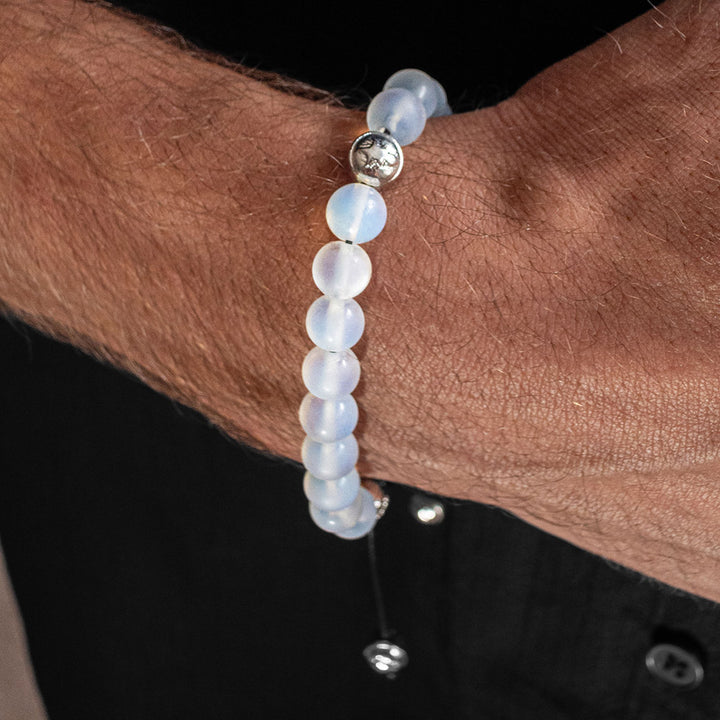 Moonstone Beaded Necklace + Bracelet Set