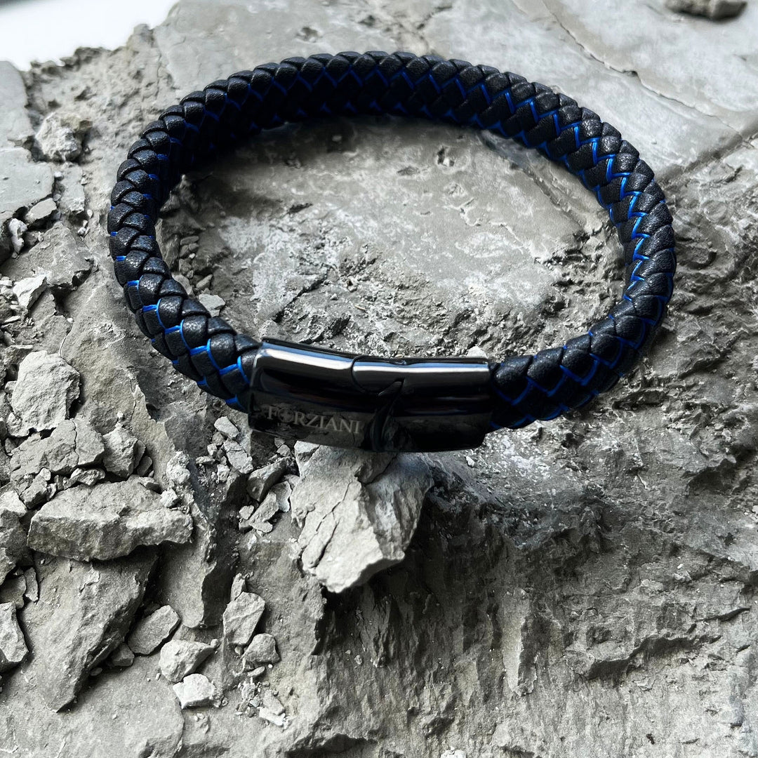 Nitro Blue Woven Leather Bracelet
