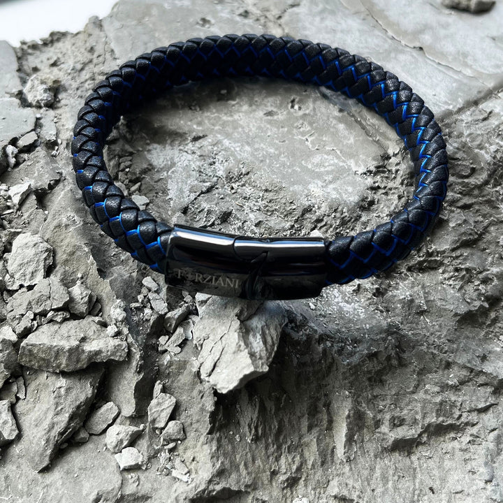 Nitro Blue Woven Leather Bracelet