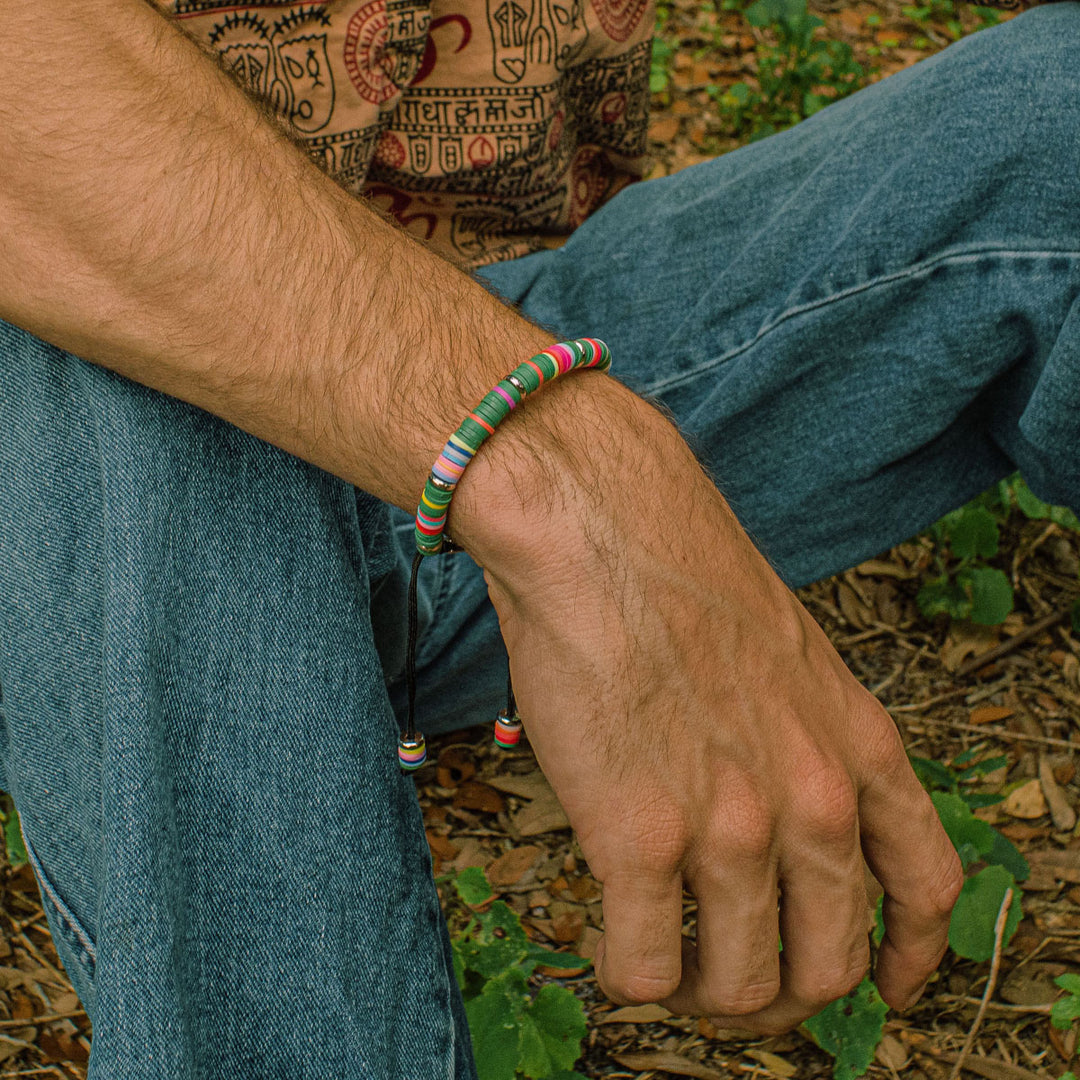 Vibrant Multicolor Disk Beads Bracelet