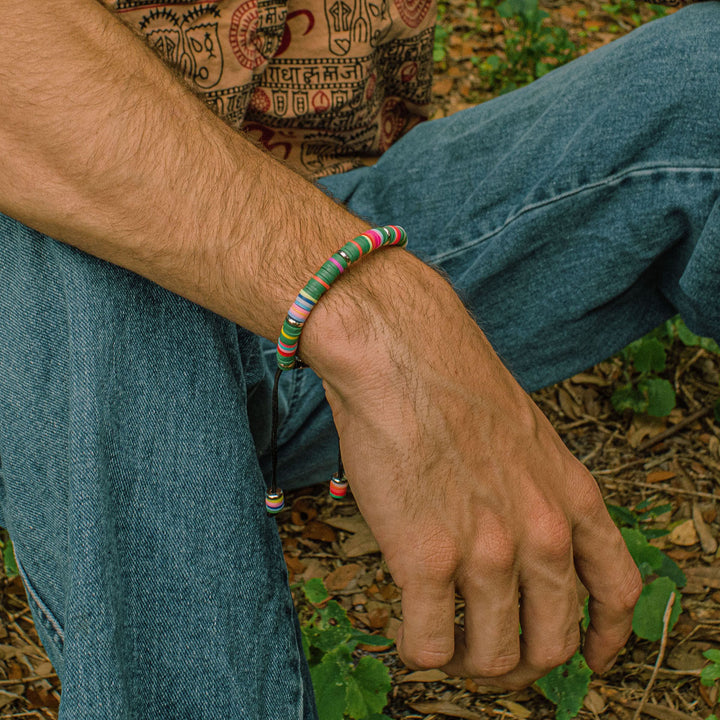 Vibrant Multicolor Disk Beads Bracelet