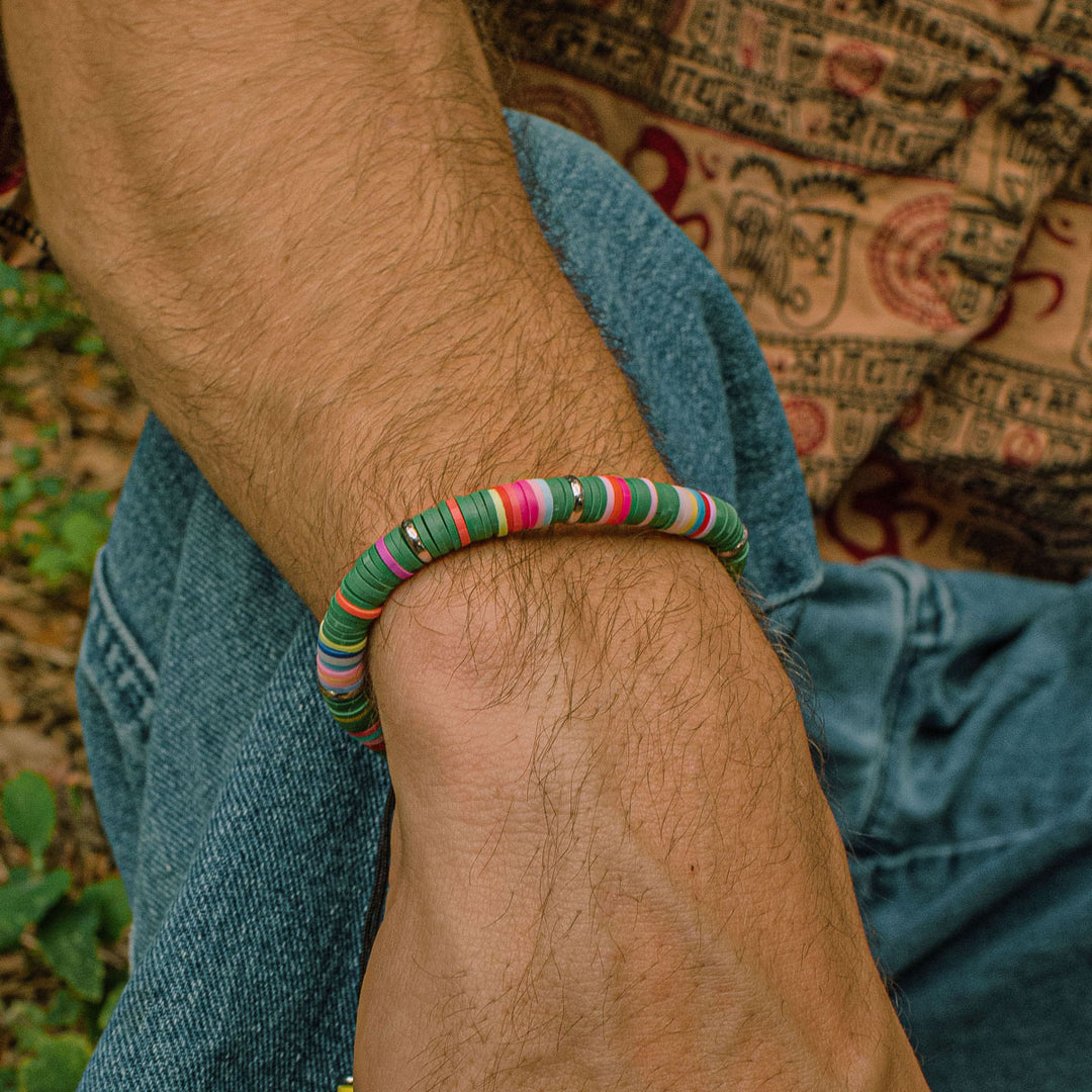 Vibrant Multicolor Disk Beads Bracelet