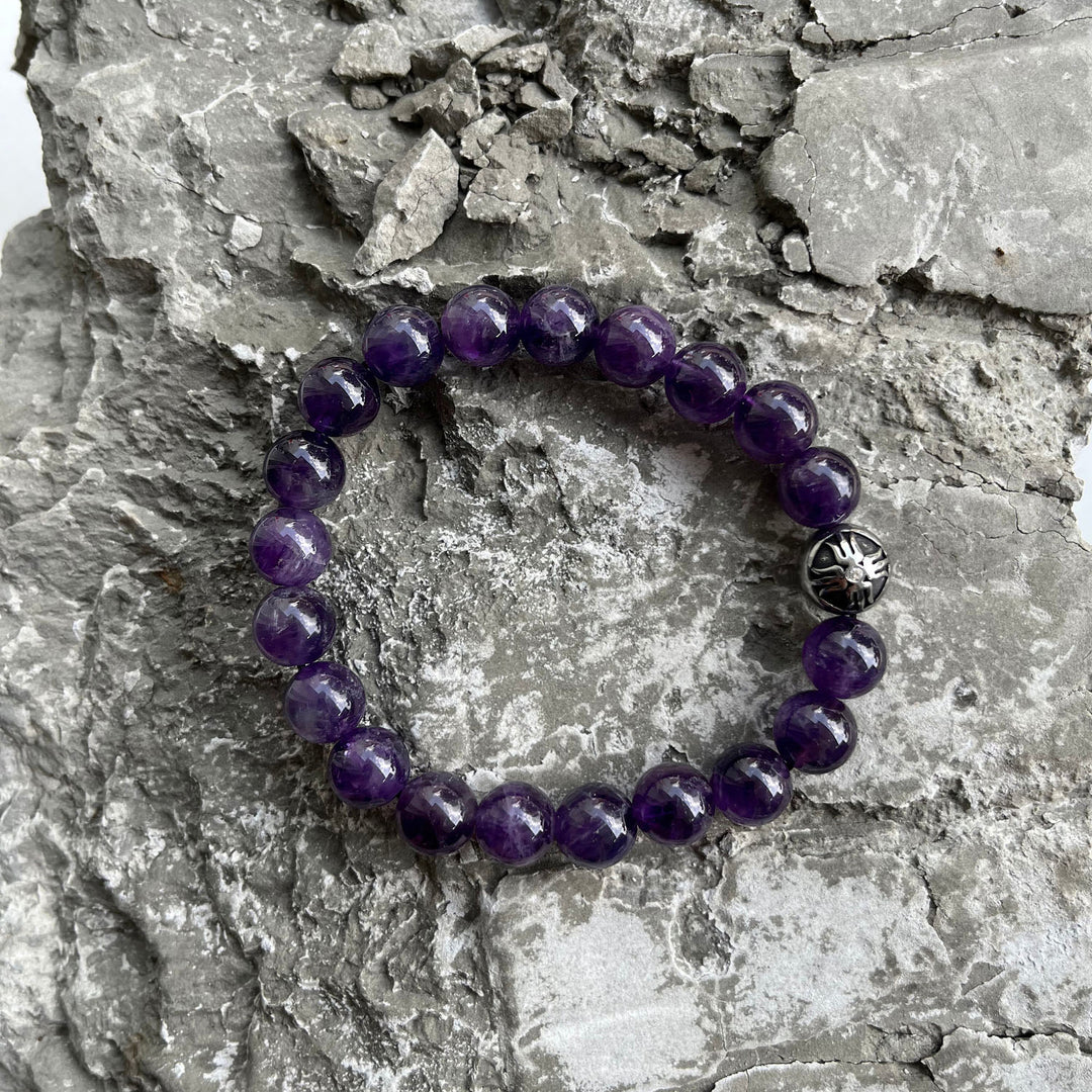 Power Beads Bracelet Amethyst, 10mm