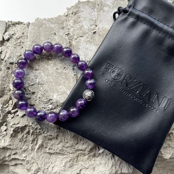 Power Beads Bracelet Amethyst, 10mm