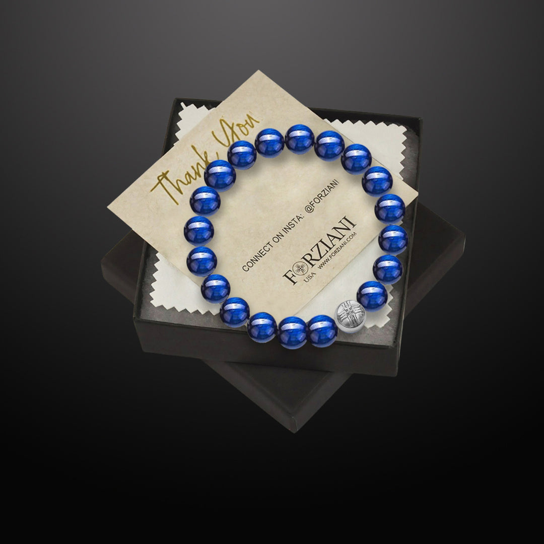 Power Beads Bracelet Blue Tiger's Eye, 10mm