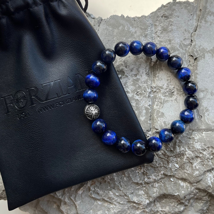 Power Beads Bracelet Blue Tiger's Eye, 10mm