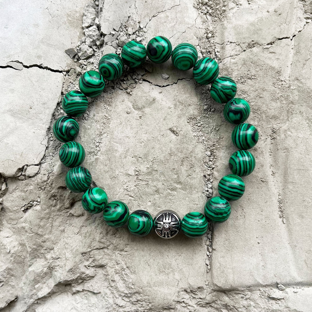 Power Beads Bracelet Malachite, 10mm