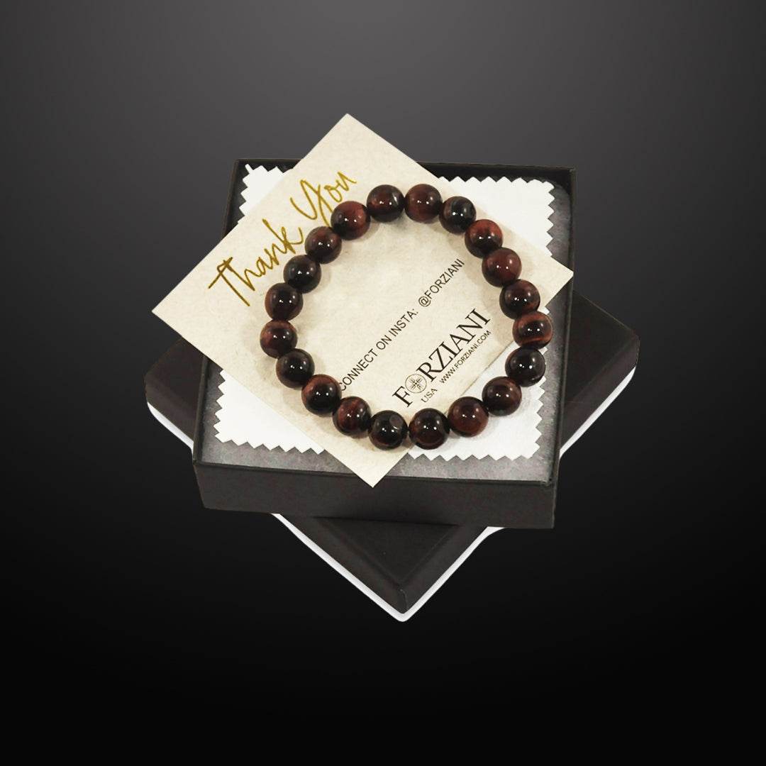 Iron Tiger's Eye Beaded Bracelet for Men, 10mm