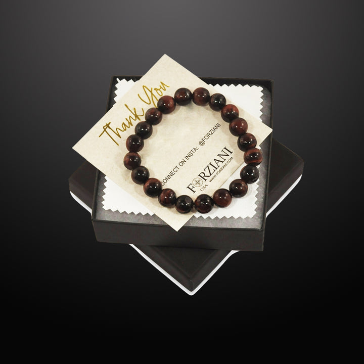 Iron Tiger's Eye Beaded Bracelet for Men, 10mm