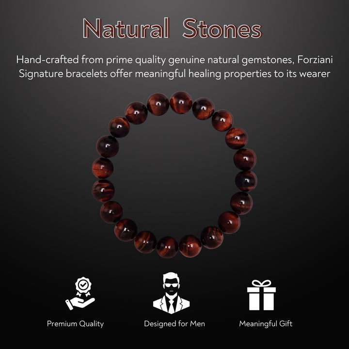Iron Tiger's Eye Beaded Bracelet for Men, 10mm