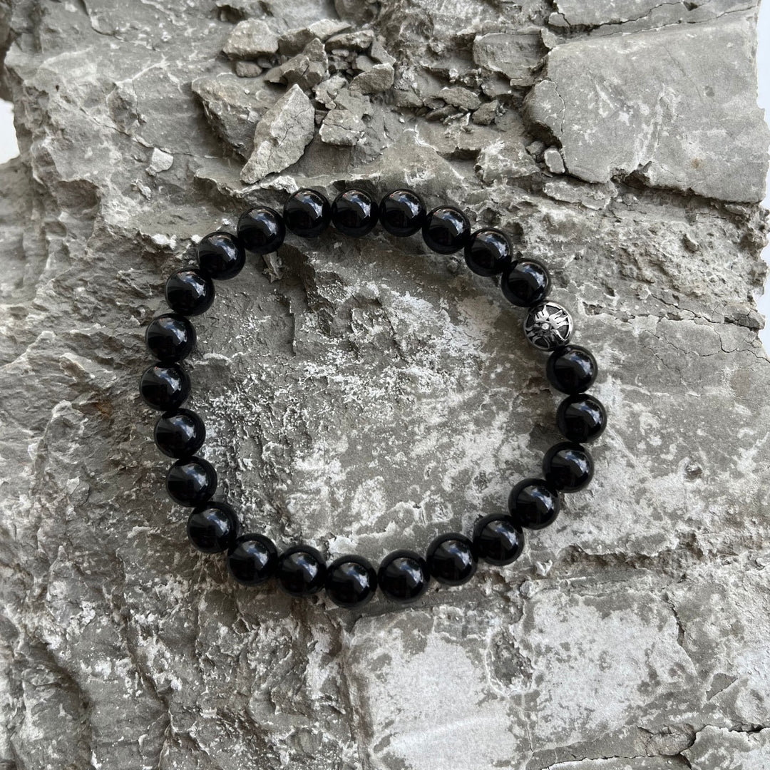 Spiritual Beads Bracelet Black Onyx, 8mm