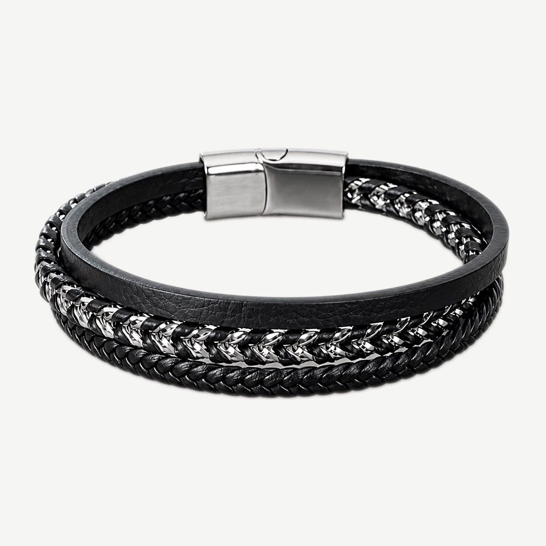 Strata Leather & Chain Bracelet | Forziani