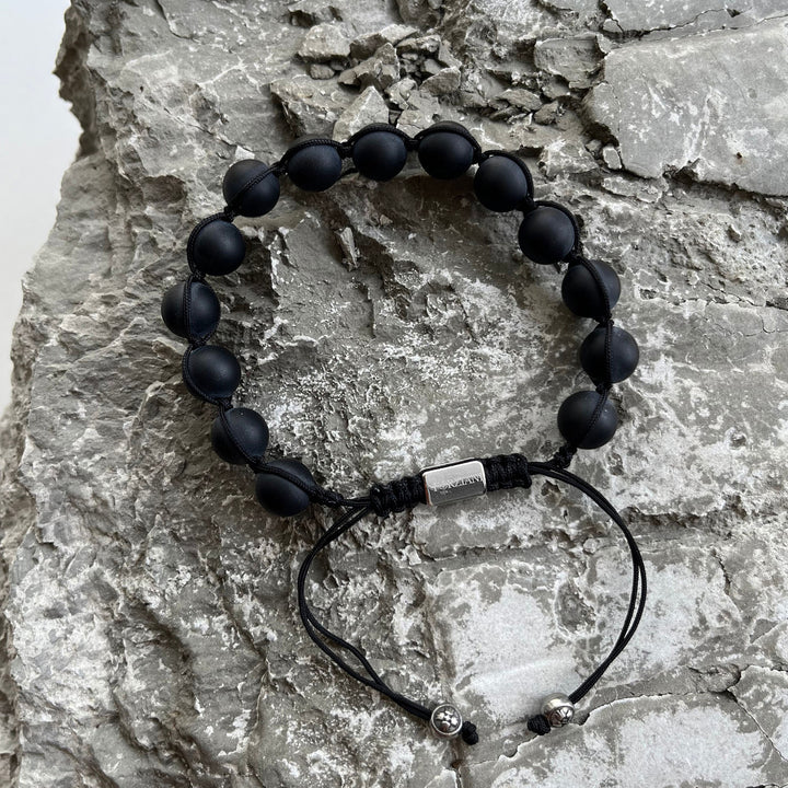 Summit Men’s Beaded Bracelet Black Agate, 10mm