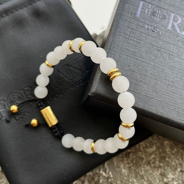 Summit Men’s Beaded Bracelet Moonstone Gold, 6mm
