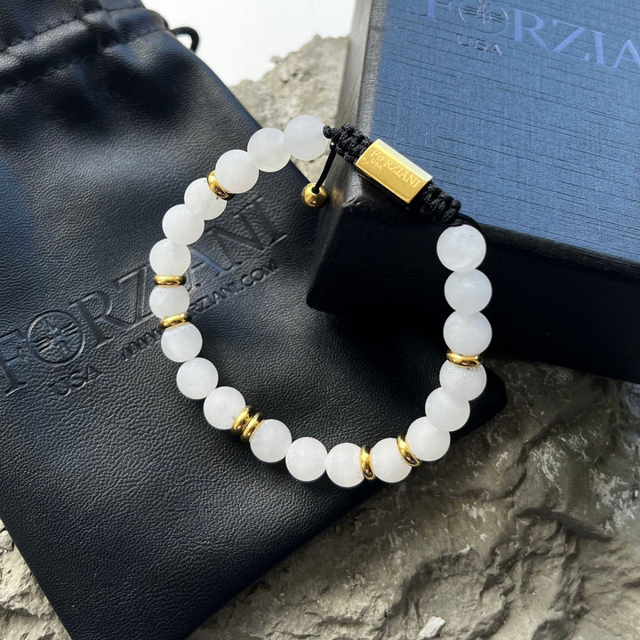 Summit Men’s Beaded Bracelet Moonstone Gold, 6mm