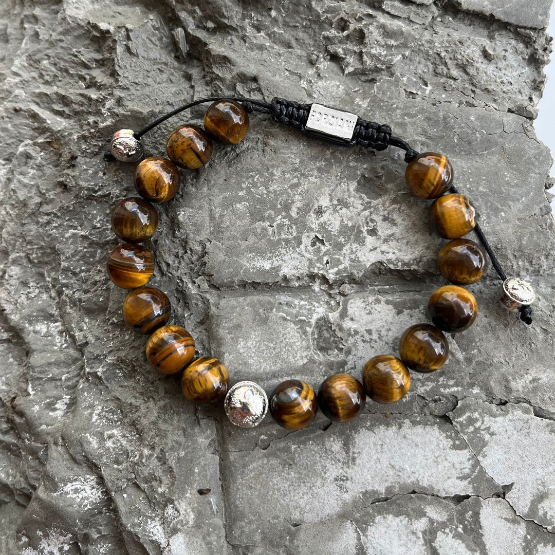 Summit Men’s Beaded Bracelet Tiger’s Eye, 10mm