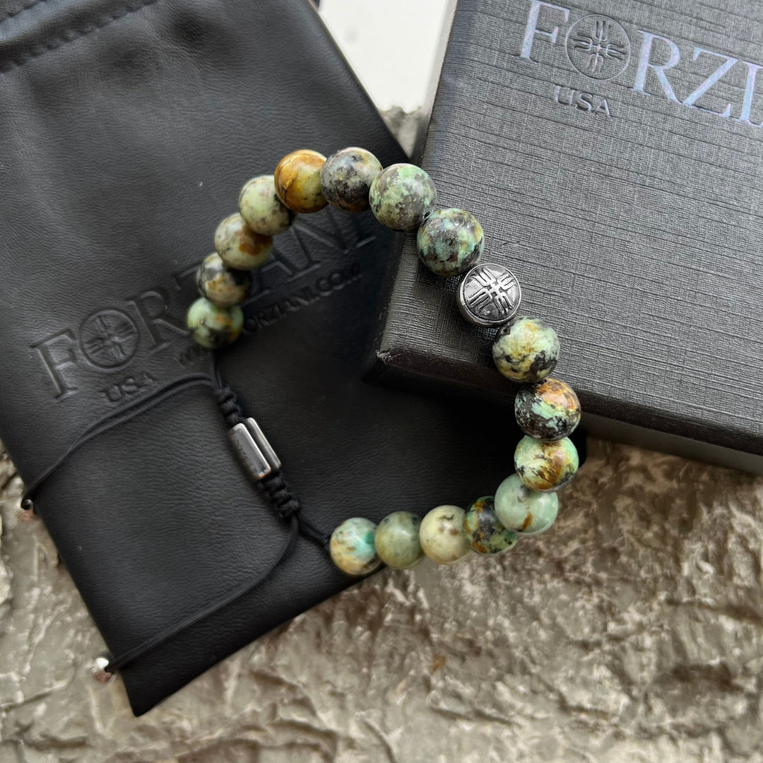 Summit Men’s Beaded Bracelet Turquoise, 10mm
